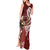 Tahiti Islands Polynesian Plumeria Tank Maxi Dress Tahitian Vahine 'Ote'a - Scarlet