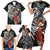 Tahiti Islands Polynesian Plumeria Family Matching Short Sleeve Bodycon Dress and Hawaiian Shirt Tahitian Vahine 'Ote'a - Black