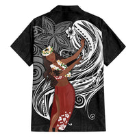 Tahiti Islands Polynesian Plumeria Family Matching Tank Maxi Dress and Hawaiian Shirt Tahitian Vahine 'Ote'a - Black