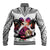 Polynesian Baseball Jacket Dog Lover With Beagle - Sunset At The Beach White Ver LT7 - Polynesian Pride