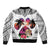 Polynesian Bomber Jacket Dog Lover With Beagle - Sunset At The Beach White Ver LT7 - Polynesian Pride