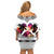 Polynesian Off Shoulder Short Dress Dog Lover With Beagle - Sunset At The Beach White Ver LT7 - Polynesian Pride