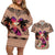 Polynesian Couples Matching Off Shoulder Short Dress and Hawaiian Shirt Dog Lover With Beagle - Sunset At The Beach Brown Ver LT7 Brown - Polynesian Pride