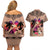 Polynesian Couples Matching Off Shoulder Short Dress and Hawaiian Shirt Dog Lover With Beagle - Sunset At The Beach Brown Ver LT7 - Polynesian Pride