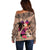 Polynesian Off Shoulder Sweater Dog Lover With Beagle - Sunset At The Beach Brown Ver LT7 - Polynesian Pride