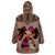 Polynesian Wearable Blanket Hoodie Dog Lover With Beagle - Sunset At The Beach Brown Ver LT7 - Polynesian Pride