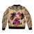 Polynesian Bomber Jacket Dog Lover With Border Collie - Sunset At The Beach LT7 - Polynesian Pride