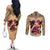 Polynesian Couples Matching Off The Shoulder Long Sleeve Dress and Long Sleeve Button Shirts Dog Lover With Border Collie - Sunset At The Beach LT7 - Polynesian Pride