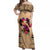 Polynesian Off Shoulder Maxi Dress Dog Lover With Border Collie - Sunset At The Beach LT7 Women Coral - Polynesian Pride