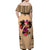 Polynesian Off Shoulder Maxi Dress Dog Lover With Border Collie - Sunset At The Beach LT7 - Polynesian Pride