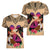 Polynesian Women V Neck T Shirt Dog Lover With Border Collie - Sunset At The Beach LT7 - Polynesian Pride