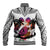 Polynesian Baseball Jacket Dog Lover With Border Collie - Sunset At The Beach White Ver LT7 - Polynesian Pride