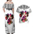 Polynesian Couples Matching Off Shoulder Maxi Dress and Hawaiian Shirt Dog Lover With Border Collie - Sunset At The Beach White Ver LT7 - Polynesian Pride