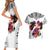 Polynesian Couples Matching Short Sleeve Bodycon Dress and Hawaiian Shirt Dog Lover With Border Collie - Sunset At The Beach White Ver LT7 - Polynesian Pride