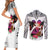 Polynesian Couples Matching Short Sleeve Bodycon Dress and Long Sleeve Button Shirts Dog Lover With Border Collie - Sunset At The Beach White Ver LT7 - Polynesian Pride