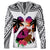 Polynesian Long Sleeve Shirt Dog Lover With Border Collie - Sunset At The Beach White Ver LT7 - Polynesian Pride