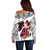 Polynesian Off Shoulder Sweater Dog Lover With Border Collie - Sunset At The Beach White Ver LT7 - Polynesian Pride