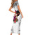 Polynesian Short Sleeve Bodycon Dress Dog Lover With Border Collie - Sunset At The Beach White Ver LT7 - Polynesian Pride