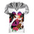 Polynesian Women V Neck T Shirt Dog Lover With Border Collie - Sunset At The Beach White Ver LT7 - Polynesian Pride