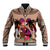 Polynesian Baseball Jacket Dog Lover With Border Collie - Sunset At The Beach Brown Ver LT7 Unisex Brown - Polynesian Pride