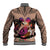 Polynesian Baseball Jacket Dog Lover With Border Collie - Sunset At The Beach Brown Ver LT7 - Polynesian Pride