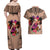 Polynesian Couples Matching Off Shoulder Maxi Dress and Hawaiian Shirt Dog Lover With Border Collie - Sunset At The Beach Brown Ver LT7 - Polynesian Pride