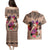 Polynesian Couples Matching Puletasi Dress and Hawaiian Shirt Dog Lover With Border Collie - Sunset At The Beach Brown Ver LT7 - Polynesian Pride