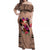 Polynesian Off Shoulder Maxi Dress Dog Lover With Border Collie - Sunset At The Beach Brown Ver LT7 Women Brown - Polynesian Pride