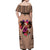 Polynesian Off Shoulder Maxi Dress Dog Lover With Border Collie - Sunset At The Beach Brown Ver LT7 - Polynesian Pride