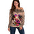 Polynesian Off Shoulder Sweater Dog Lover With Border Collie - Sunset At The Beach Brown Ver LT7 Women Brown - Polynesian Pride