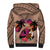 Polynesian Sherpa Hoodie Dog Lover With Border Collie - Sunset At The Beach Brown Ver LT7 - Polynesian Pride