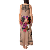 Polynesian Tank Maxi Dress Dog Lover With Border Collie - Sunset At The Beach Brown Ver LT7 - Polynesian Pride