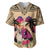 Polynesian Baseball Jersey Dog Lover With German Shepherd - Sunset At The Beach LT7 Coral - Polynesian Pride