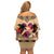 Polynesian Off Shoulder Short Dress Dog Lover With German Shepherd - Sunset At The Beach LT7 - Polynesian Pride