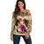 Polynesian Off Shoulder Sweater Dog Lover With German Shepherd - Sunset At The Beach LT7 Women Coral - Polynesian Pride