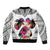 Polynesian Bomber Jacket Dog Lover With German Shepherd - Sunset At The Beach White Ver LT7 - Polynesian Pride