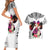 Polynesian Couples Matching Short Sleeve Bodycon Dress and Hawaiian Shirt Dog Lover With German Shepherd - Sunset At The Beach White Ver LT7 - Polynesian Pride