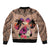 Polynesian Bomber Jacket Dog Lover With German Shepherd - Sunset At The Beach Brown Ver LT7 - Polynesian Pride