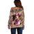 Polynesian Off Shoulder Sweater Dog Lover With German Shepherd - Sunset At The Beach Brown Ver LT7 - Polynesian Pride