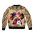 Polynesian Bomber Jacket Dog Lover With Samoyed - Sunset At The Beach LT7 - Polynesian Pride