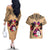 Polynesian Couples Matching Off The Shoulder Long Sleeve Dress and Hawaiian Shirt Dog Lover With Samoyed - Sunset At The Beach LT7 - Polynesian Pride