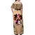 Polynesian Off Shoulder Maxi Dress Dog Lover With Samoyed - Sunset At The Beach LT7 - Polynesian Pride