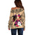 Polynesian Off Shoulder Sweater Dog Lover With Samoyed - Sunset At The Beach LT7 - Polynesian Pride