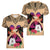 Polynesian Women V Neck T Shirt Dog Lover With Samoyed - Sunset At The Beach LT7 - Polynesian Pride