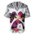 Polynesian Baseball Jersey Dog Lover With Samoyed - Sunset At The Beach White Ver LT7 - Polynesian Pride