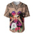 Polynesian Baseball Jersey Dog Lover With Samoyed - Sunset At The Beach Brown Ver LT7 Brown - Polynesian Pride