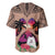 Polynesian Baseball Jersey Dog Lover With Samoyed - Sunset At The Beach Brown Ver LT7 - Polynesian Pride