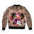 Polynesian Bomber Jacket Dog Lover With Samoyed - Sunset At The Beach Brown Ver LT7 - Polynesian Pride