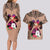 Polynesian Couples Matching Long Sleeve Bodycon Dress and Hawaiian Shirt Dog Lover With Samoyed - Sunset At The Beach Brown Ver LT7 - Polynesian Pride