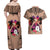 Polynesian Couples Matching Off Shoulder Maxi Dress and Hawaiian Shirt Dog Lover With Samoyed - Sunset At The Beach Brown Ver LT7 - Polynesian Pride